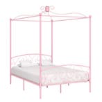 vidaXL Hemelbedframe metaal roze 140x200 cm, Huis en Inrichting, Verzenden, Nieuw