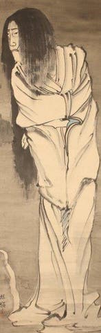Zeer mooi schilderij van een vrouwelijke geest (yurei) -
