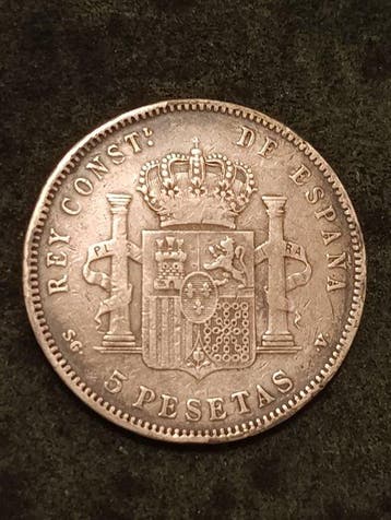 Spanje. Alfonso XIII. 5 Pesetas 1897*97 SGV (Zonder