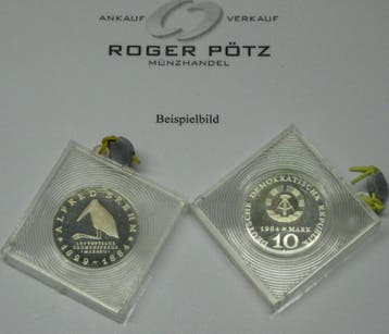 Ddr 10 Mark 1984 Alfred Brehm zilver polierte Platte orig..., Verzenden, België