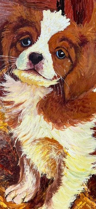 Le Trung Hau - Le regard du Chiot 60 40 cm  Vendu sans