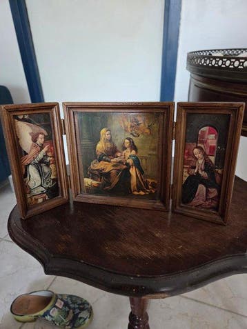 Triptyque - Bois - 1960-1970, Antiquités & Art