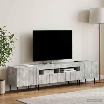 vidaXL 5-delige LED TV-kast Betongrijs Bewerkt hout, Huis en Inrichting, Kasten |Televisiemeubels, Verzenden, Nieuw
