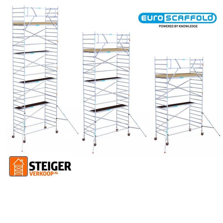 Stellingen, rolstellingen, rolsteigers vanaf € 275,-, Doe-het-zelf en Bouw, Steigers, Rolsteiger of Kamersteiger, Nieuw, 5 meter of hoger