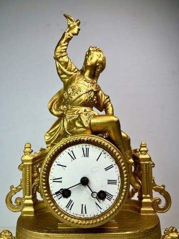 Figurale pendule - Verguld, antimoon / zamac - 1850-1900 -, Antiquités & Art