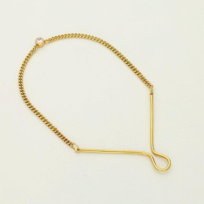 Ornement de poitrine - 14 carats Or jaune - 0.15ct. tw., Handtassen en Accessoires, Antieke sieraden
