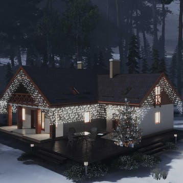 vidaXL Lichtgordijn met 400 LEDs en 8 functies 10 m koudwit, Verzenden, Nieuw