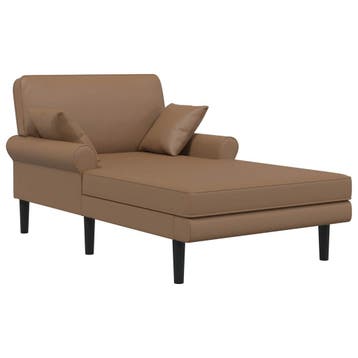 vidaXL Chaise longue Cappuccino Kunstleer, Verzenden, Nieuw