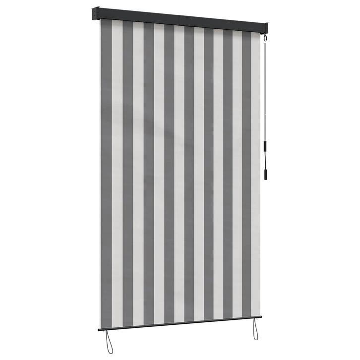 vidaXL Rolgordijn Antraciet en Wit 100 x 250 cm Stof en, Maison & Meubles, Ameublement | Rideaux & Stores à lamelles, Envoi