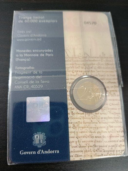 Andorra. 2 Euro 2019 Conseil de la Terre (Zonder, Timbres & Monnaies, Monnaies | Europe | Monnaies non-euro