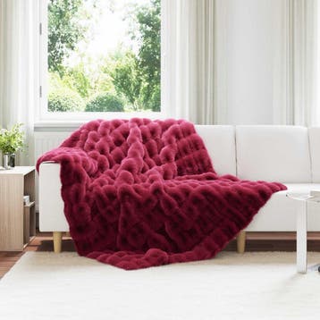 vidaXL Antislip deken van imitatie konijnenbont Olite, Maison & Meubles, Verzenden