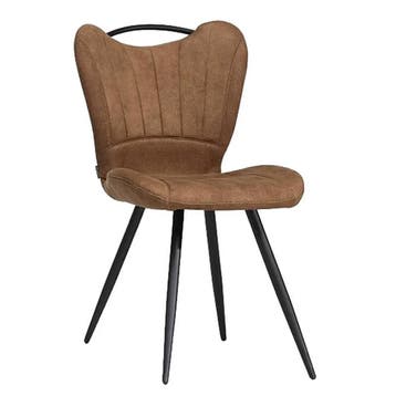 Stoelen | GIBSON | Microvezel/Metaal | Cognac | Zwarte, Verzenden