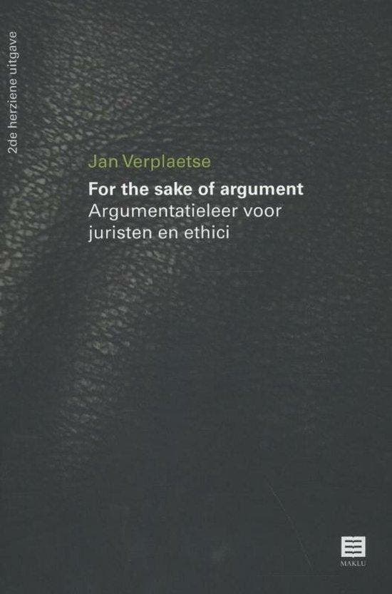 For the sake of argument - Jan Verplaetse - 9789046602201 -, Livres, Livres d'étude & Cours, Envoi