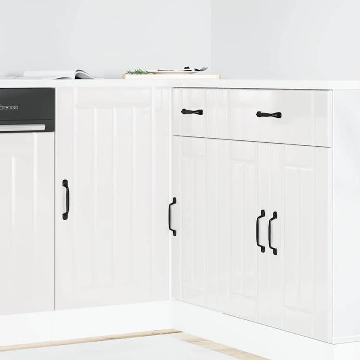 vidaXL Onderkast Lucca Hoogglans Wit Bewerkt Hout, Huis en Inrichting, Kasten | Overige, Nieuw, Verzenden