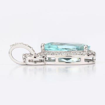 Hanger - 14 karaat Witgoud - 2.36ct. tw. Aquamarijn -