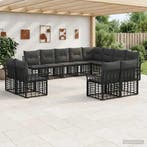 vidaXL Buiten bank set 12 pcs Zwart en Donker Grijs, Tuin en Terras, Verzenden, Nieuw