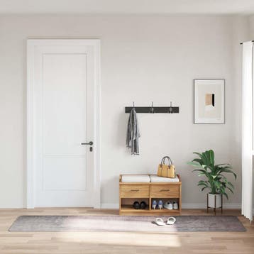 vidaXL Vloerkleed wasbaar 80x300 cm grijs, Huis en Inrichting, Verzenden, Nieuw
