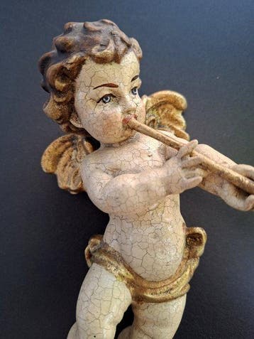 Beeldje - Engel Putte ca. 20cm - Hout