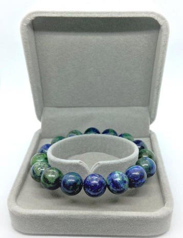 Prachtige azuriet malachiet armband in geschenkdoos, gratis
