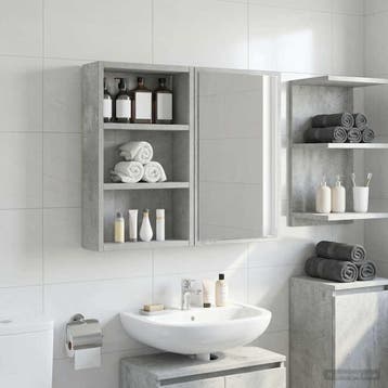 vidaXL Badkamer wandkast Beton Grijs 30 x 10 x 50 cm, Verzenden