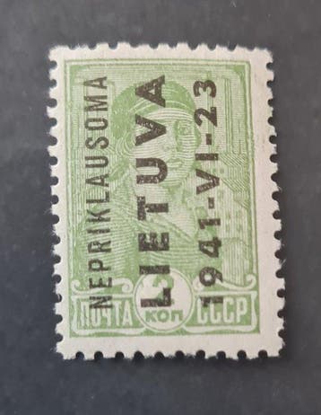 Duitse bezetting van Litouwen 1941 - landelijke editie - 1-9, Gestempeld