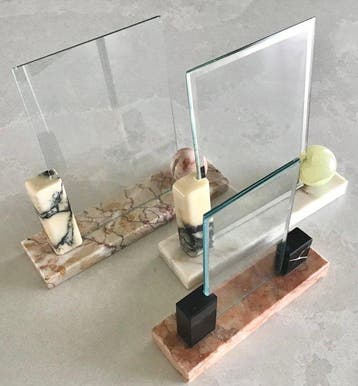 Fotolijst (3) - Art Deco met marmeren basis, Antiek en Kunst