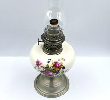 Gaudard - Lampe à pétrole - Porcelaine, Antiquités & Art, Curiosités & Brocante
