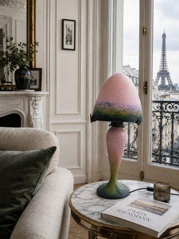 Art Deco Lamp - Le Verre Français – Large Mushroom Globe –