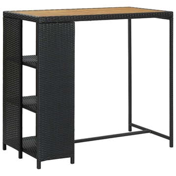 vidaXL Bartafel met opbergrek 120x60x110 cm poly rattan, Huis en Inrichting, Verzenden, Nieuw