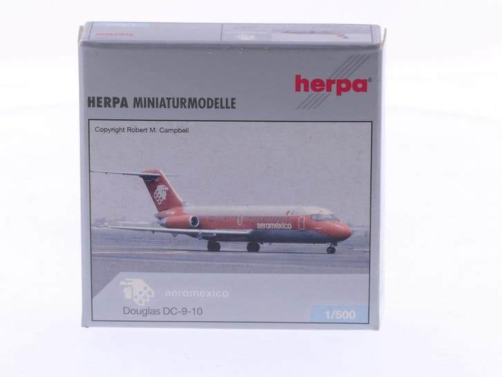 Schaal 1:500 Herpa 513623 Aeroméxico Douglas DC-9-10 Reg..., Hobby en Vrije tijd, Modelbouw | Vliegtuigen en Helikopters, Zo goed als nieuw