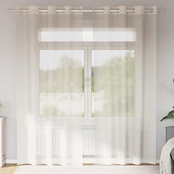 vidaXL Gordijnen voile met doorvoertules 2 st 140x225 cm, Huis en Inrichting, Stoffering | Gordijnen en Lamellen, Verzenden, Nieuw