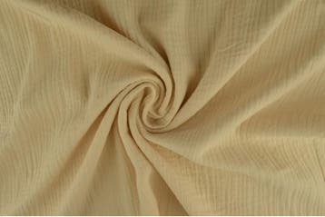 10 meter mousseline stof - champagne - Double gauze, Verzenden
