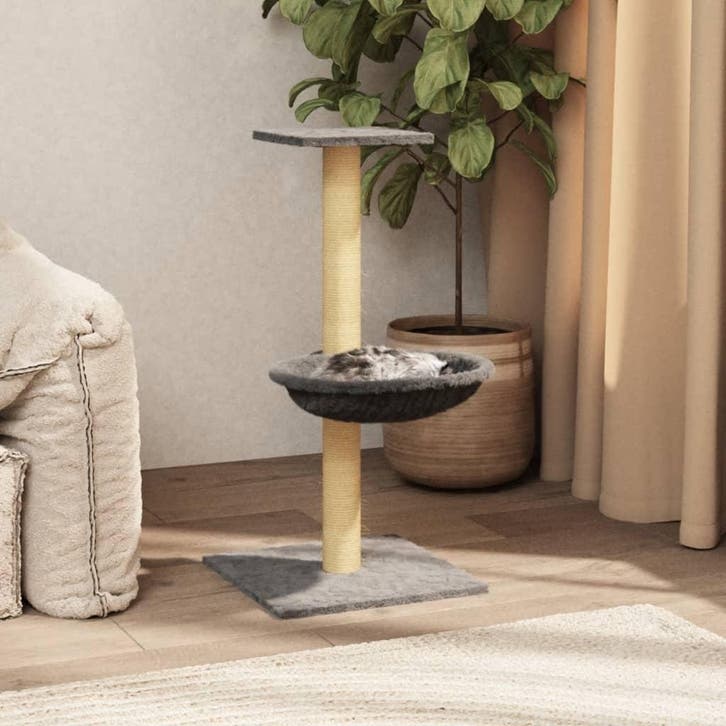 vidaXL Kattenmeubel met sisal krabpaal 74 cm lichtgrijs, Animaux & Accessoires, Accessoires pour chats, Envoi