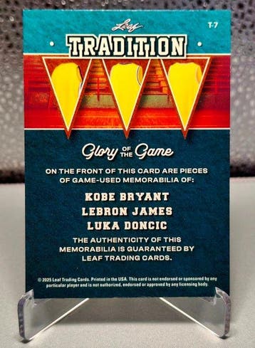 Leaf Tradition Kobe Bryant, LeBron James, Luka Doncic Triple