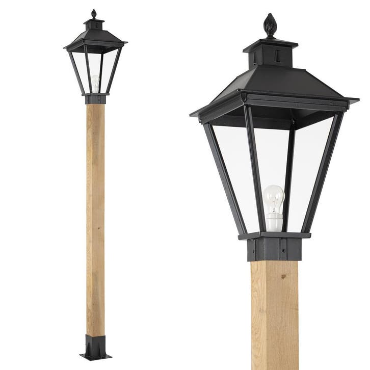 Tuinverlichting klassiek Tuinlamp Square XL WOOD Lantaarn bu, Tuin en Terras, Buitenverlichting, Verzenden