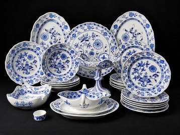 Meissen - Cipolla blu - Servizio da tavola 25 pezzi - XIX