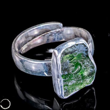 Adembenemende Moldaviet-ring van 925 zilver – Een stuk