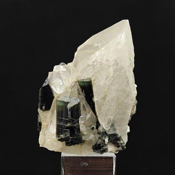 ESTHÉTIQUE ÉLBAÏTE VERTE avec QUARTZ Cristaux sur matrice -