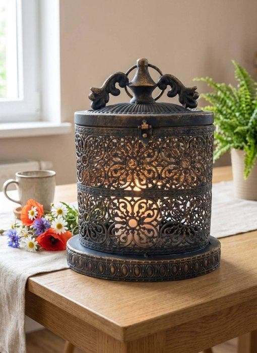Lantaarn - Staal, Antiek en Kunst, Kunst | Designobjecten