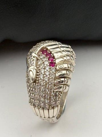 Sans prix de réserve - Bague Argent - Main, rubis