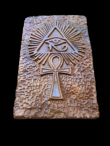 sculptuur, Bassorilievo Croce Di Ankh - 29 cm - Gegoten