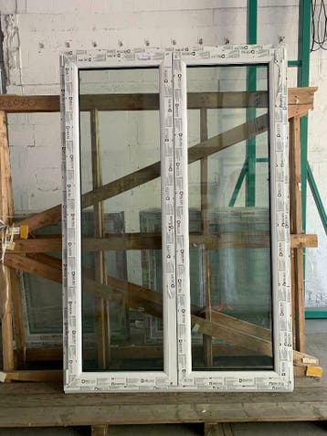 PVC Raam zonder middenstijl B1560xH2340 82mm profiel HR+++, Gevelraam of Ruit, Nieuw, Veiligheidsglas, 160 cm of meer