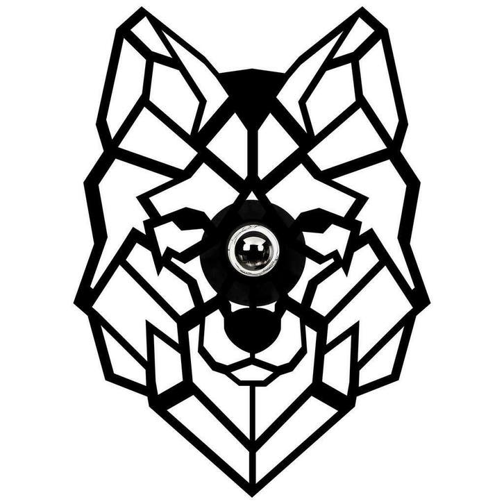 Industriële wanddecoratie dieren lamp - E27 fitting - Wolf, Huis en Inrichting, Lampen | Overige, Nieuw, Industrieel, Verzenden