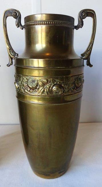 Vase (2) - Ensemble de vases amphores Art Nouveau - Cuivre,, Antiek en Kunst