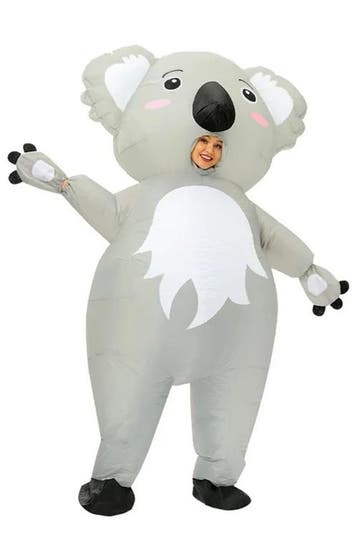 KIMU® Opblaas Kostuum Koala Opblaasbaar Pak Koalapak Mascott, Ophalen of Verzenden