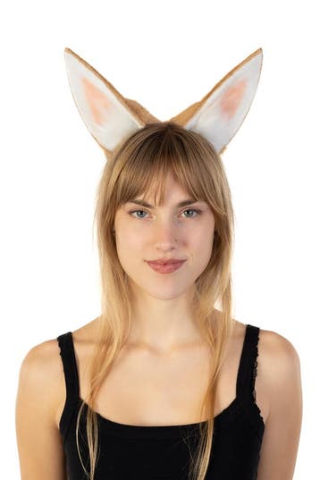 KIMU® Haarband Furry Konijnenoortjes Beige Wit Konijn Diadee, Ophalen of Verzenden, Nieuw