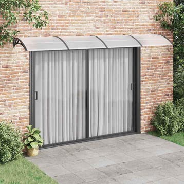 vidaXL Deurluifel 400x75 cm polycarbonaat zwart en, Tuin en Terras, Verzenden, Nieuw