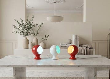 Tafellamp (3) - Eyeball Rood & Wit/Blauw - Metaal - Set 3, Antiek en Kunst