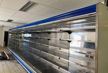 Wandkoeling met RVS binnenzijde en schappen 375cm, zonder
