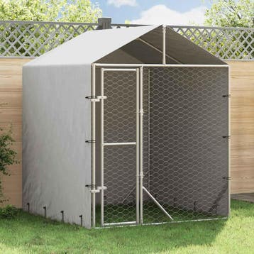 vidaXL Hondenkennel met dak 2x2x2,5 m gegalvaniseerd staal, Verzenden, Nieuw